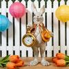 Easter Bunny Figurine Top Hat Gentleman Rabbit Clock Ornament Cute Easter Bunny Spring Decorations Resin Bunny Figurine Decor