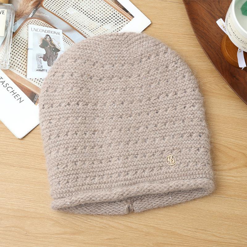 

Осенне-зимние женские шапки, плюшевые уличные ветрозащитные наушники, вязаные шапки, женская зимняя вязаная шерстяная шапка, уличная дорожная ветрозащитная шапка One Size верблюд