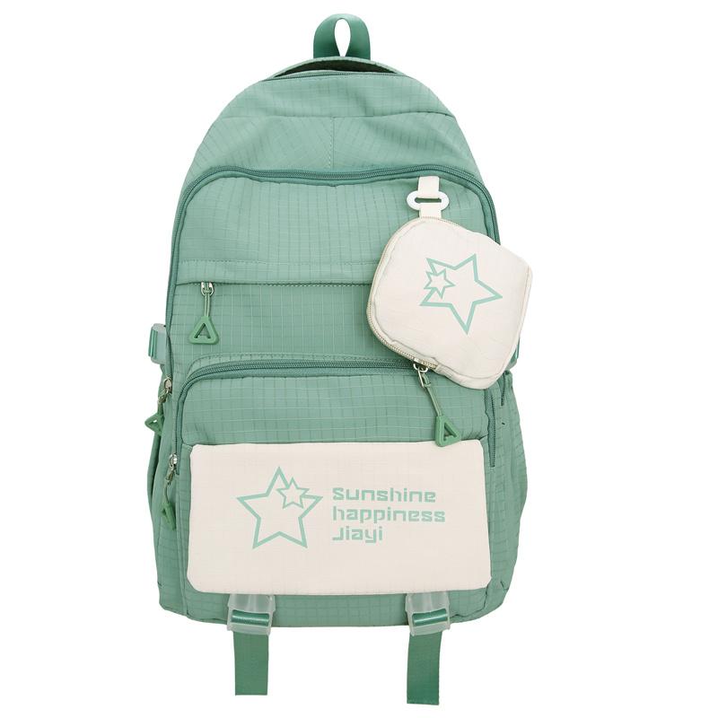 Звездный принт школьный рюкзак женский цветной блок большой емкости рюкзак — фото 20