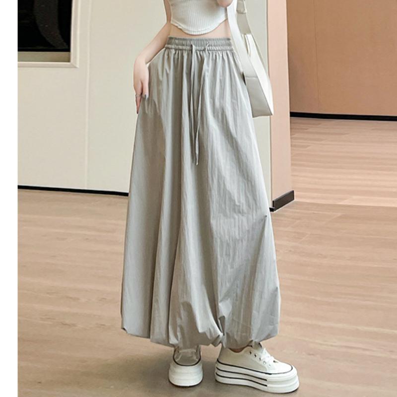 

Голубые цветочные бутоны Пышная юбка для женщин Летом Тонкая Новая С высокой талией Стройнящая Маленькая Юбка-фонарик из ледяного шелка XL