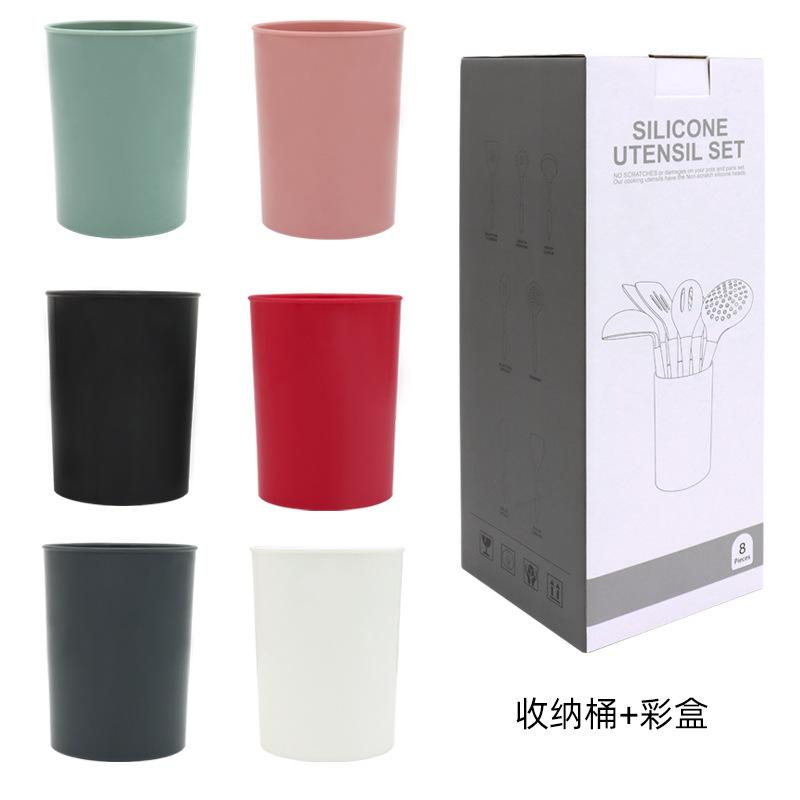 Dřevěná rukojeť silikonová kuchyňská sada severský styl domácí vaření silikonová obracečka nepřilnavá pánev vaření lžíce kuchyňské potřeby