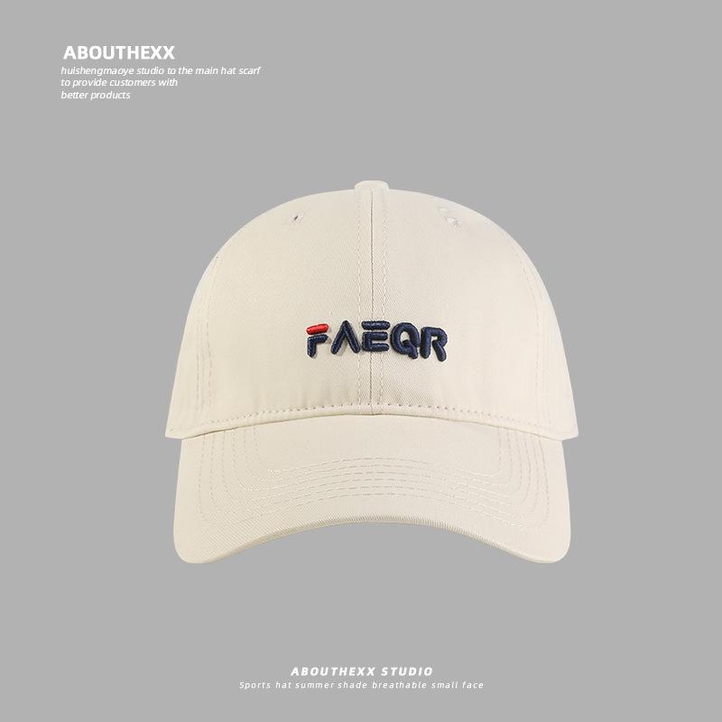 

Big head circumference hat female couple versatile face cap Korean version outdoor casual letter sun protection visor regular size (56-58cm) бежевий