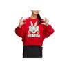 adidas Neo Kaninchen-Print Lockerer Rundhals-Pullover Damen Tops Lichtscharlachrot IB0390