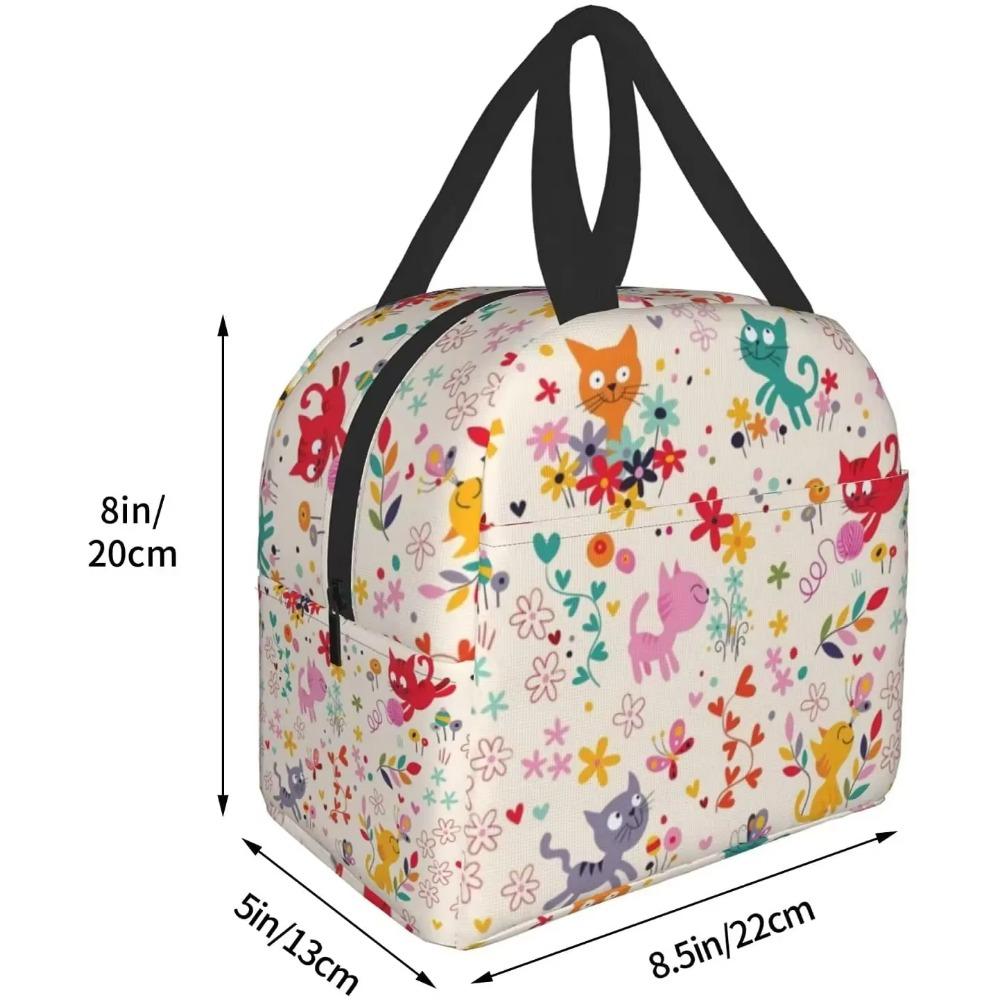 Katze Brotdose Isolierte Lunchtasche Tragbar Wiederverwendbar Lunch Tragetasche Brotdose für Kinder Jungen Mädchen Männer Frauen Schule Picknick Reise