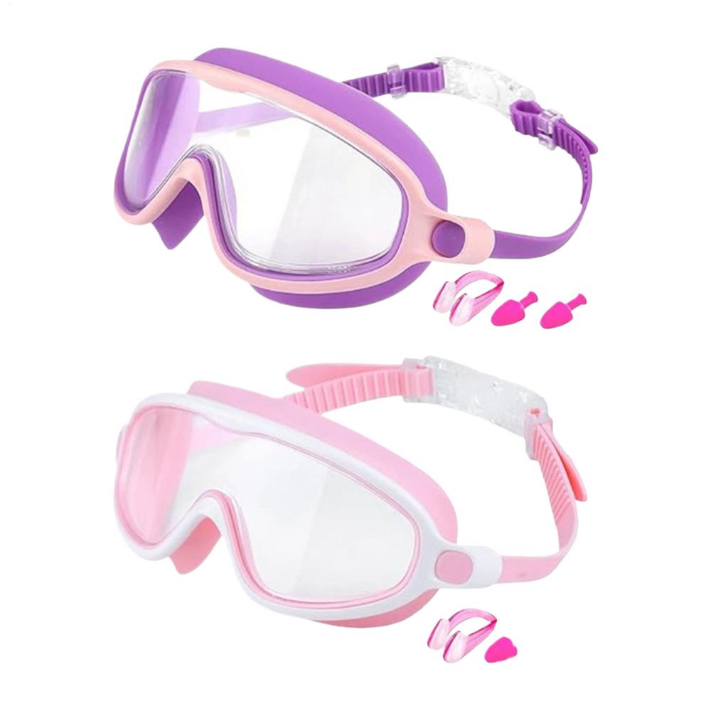 

Kids Swimming Goggles for Boys & Girls (3-14 Years) - Big Frame HD View, Anti-Fog, No-Leak, Comfortable Silicone Swim Goggles