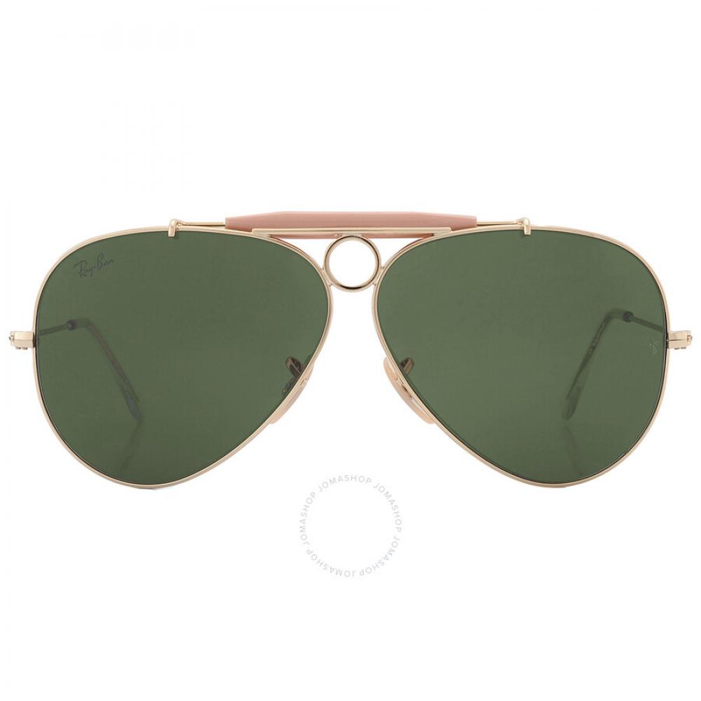 

Ray Ban Shooter Green Pilot Unisex Sunglasses RB3138 W3401 58 RB3138 W3401 58