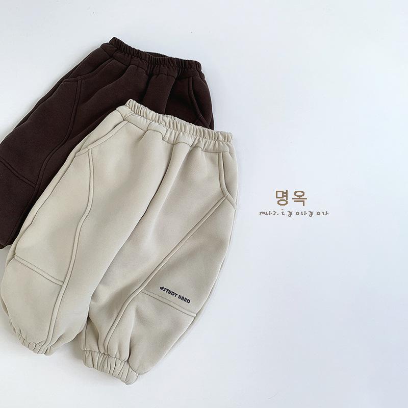 Kids Fleece Lined Thick Warm Winter Casual Sweatpants Unisex Boys Girls Fashion Kids Pants