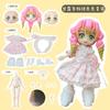 Doll Clothes OB11 Kanroji Mitsuri Interchangeable Face High Quality Full Set 1/12 Plain Body Collect Birthday Christmas Gift