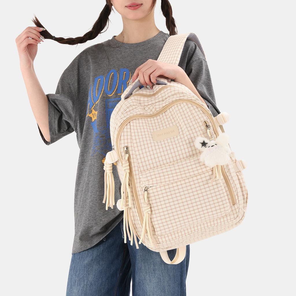 Zaino scolastico nuovo zaino scolastico di alto valore zaino a quadri dolce studenti delle scuole medie zaino leggero per viaggi grande capacità zaino da donna