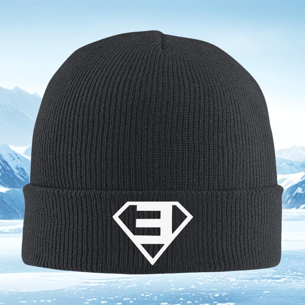 Letter inside diamond shape emblem Men Women Unisex Knitted Hat Beanie Pullover Cap Winter Thermal Warm Christmas Outdoor Cyclin