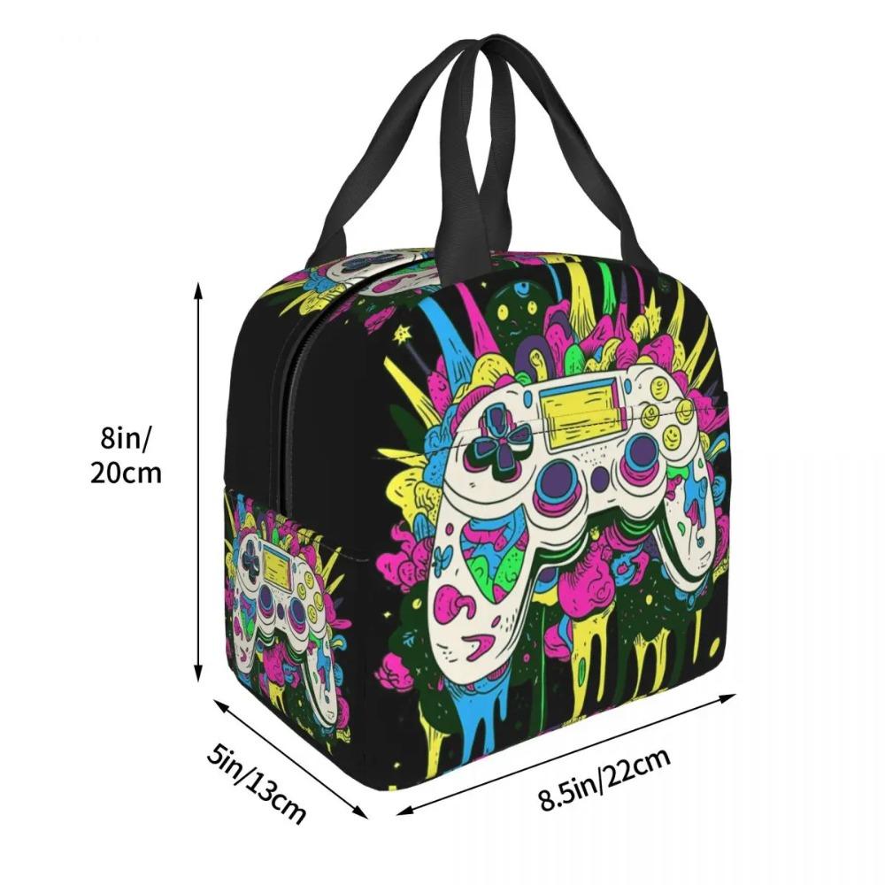 Borsa Termica per Pranzo Isolante Astratta Colorata con Graffiti per Gamer Bambini Scatole per Cibo Portatili Borsa Termica Tote