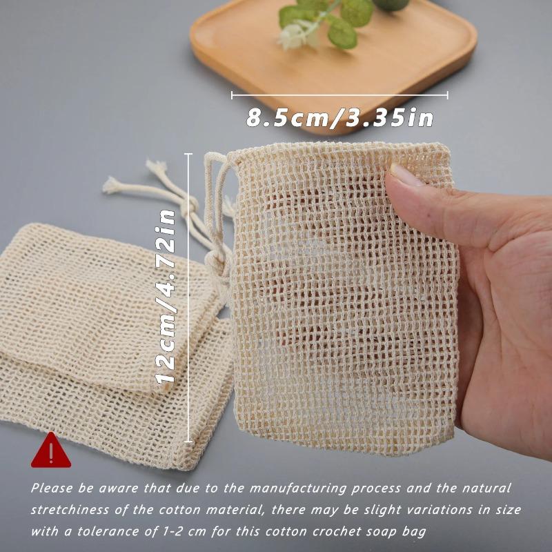 Eco-Friendly Handmade Natural Cotton Soap Saver Bag Mesh Soap Pouch for Body Cleansing And Skincare
