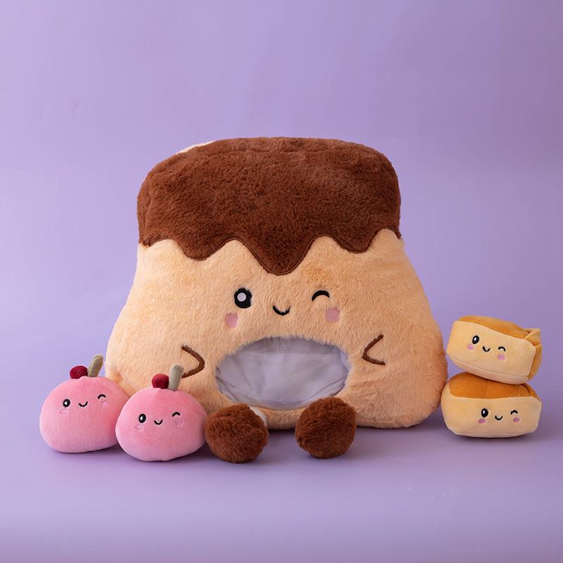 A Bag of Food Snack Pudding Plush Pillow Cartoon Mini Fruit Candy Dolls Stuffed Toys Sofa Cushion Christmas Birthday Gift