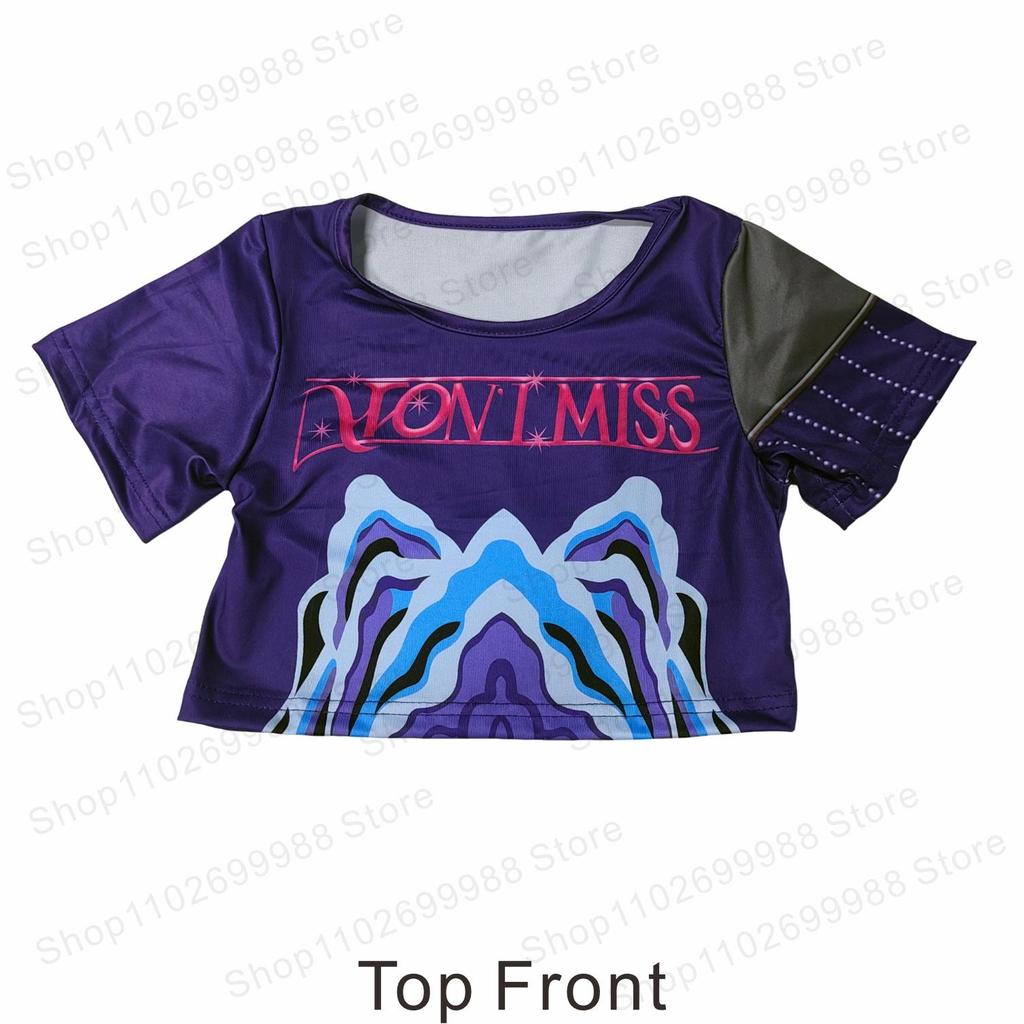 Neues K-Pop Dämonen-Thema Mira Hunters Cosplay Kostüm mit Perücke Zweiteiliges Set für Mädchen Halloween Karneval Party Auftrittskleid