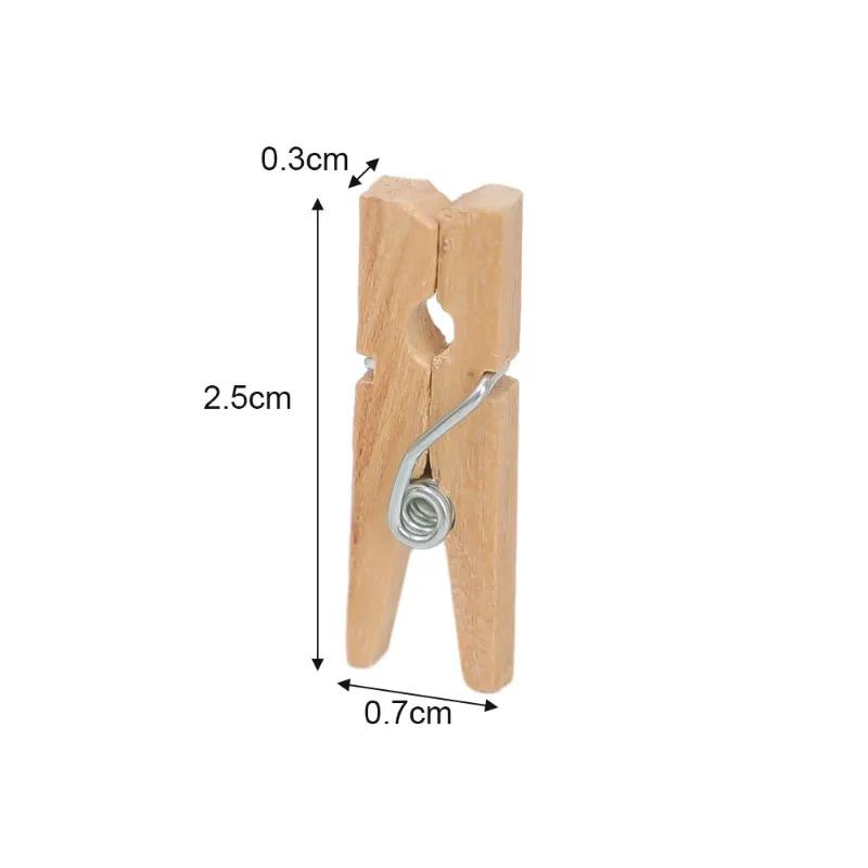 Natural Wooden Clothes Pegs Mini Photo Clips Clothespin Clip Memo Paper Peg for Wedding Party DIY Handmade Craft Decor Supplies