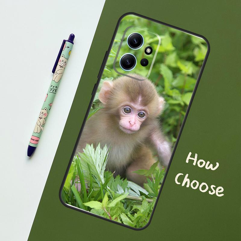 Cute Baby Monkey Animal Case For Xiaomi Redmi Note 12 11 10 9 Pro 12S 11S 10S 9S Back Cover For Redmi 12 9C 10C 12C