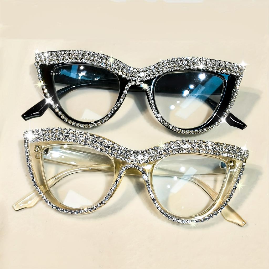 Durable High Quality Elegant Fashion Glasses with Rhinestone - Cat-eye Frame Perfect for Formal Events Formal Eyewear