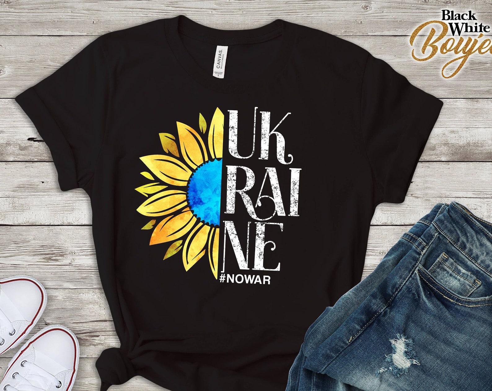 Ukraine Sunflower No War Tshirt, Ukrainian Flag Sunflower Tee, Support Ukraine, Nowar Ukrainian Flag Tshirt 3XL