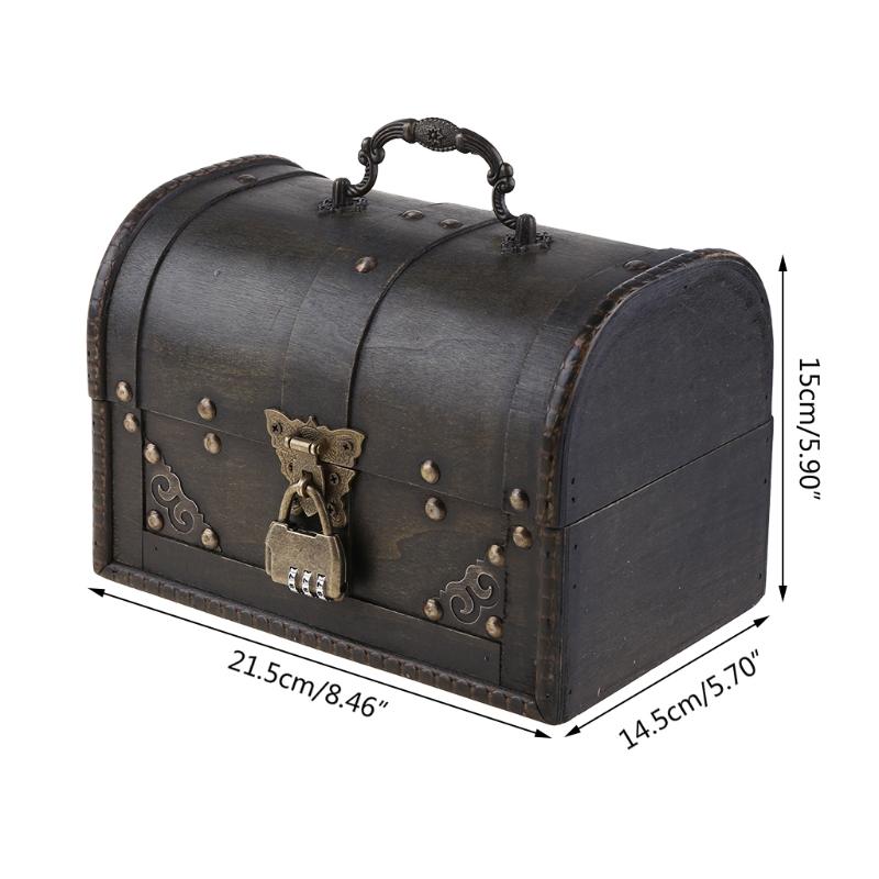 Vintage Wooden Jewelry Storage Box Organizer Container for Case Keepsake Chest for Souvenirs Xmas Birthday Valentines