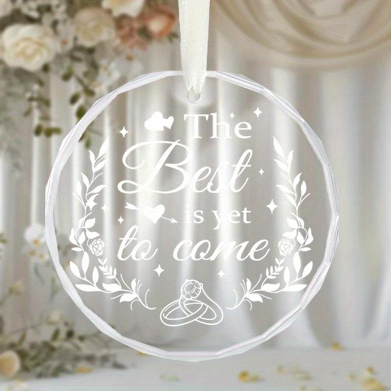 1pc/2pcs Engagement Gifts for Couple, Newly Wed Couples Gift, Glass Engaged Ornament, Just Engaged, Engagement Gift for Her, Bride, Bride To Be