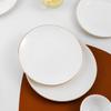 European Style Gold Rim Ceramic Dinner Plate