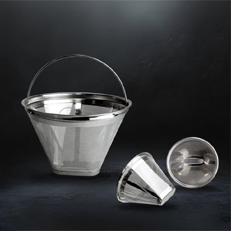 Stainless Steels Coffee Filter Fine Mesh Cone Shape Strainer Easy Cleaning Compatibles with Various Brewing Accessories