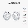 MODIAN Oval Moissanite Lab Diamond Ear Buckle 925 Sliver Exquisite Sparkling Hoop Earrings For Women Fine Jewelry