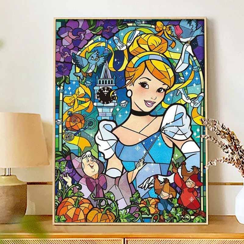 Disney Diamond Painting 5D Handmade DIY Cinderella Diamond Stickers Home Room Decorations Gifts