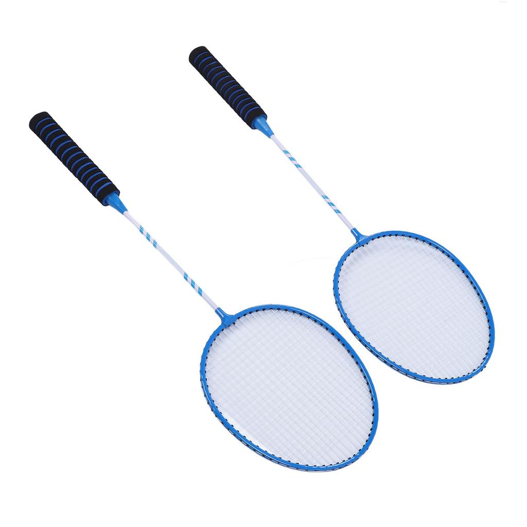 2 STÜCK Badmintonschläger für Erwachsene Jugendliche Eisenlegierung Anti-Rutsch Badmintonschläger Set mit Nylon