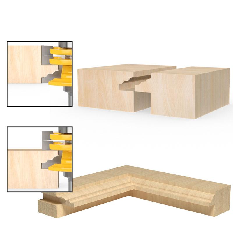 1Pc 8mm 12mm 1/2inch Shank Glass Door Rail & Stile Reversible Router Bit Wood Cutting Tool Woodworking Router Bits