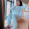 New Sweet Cute Soft Pajamas Women's Autumn and Winter Thickened Wool Knitted Macaron Solid Color Twisted Rope Home Clothes
