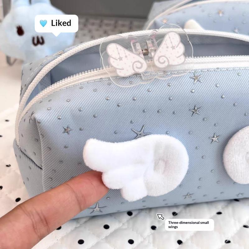 1Pcs Creative Stars Wings Pencil Case Large Capacity Storage Pencil Bags Multifunctional Stationery Organizer Bag Back To School