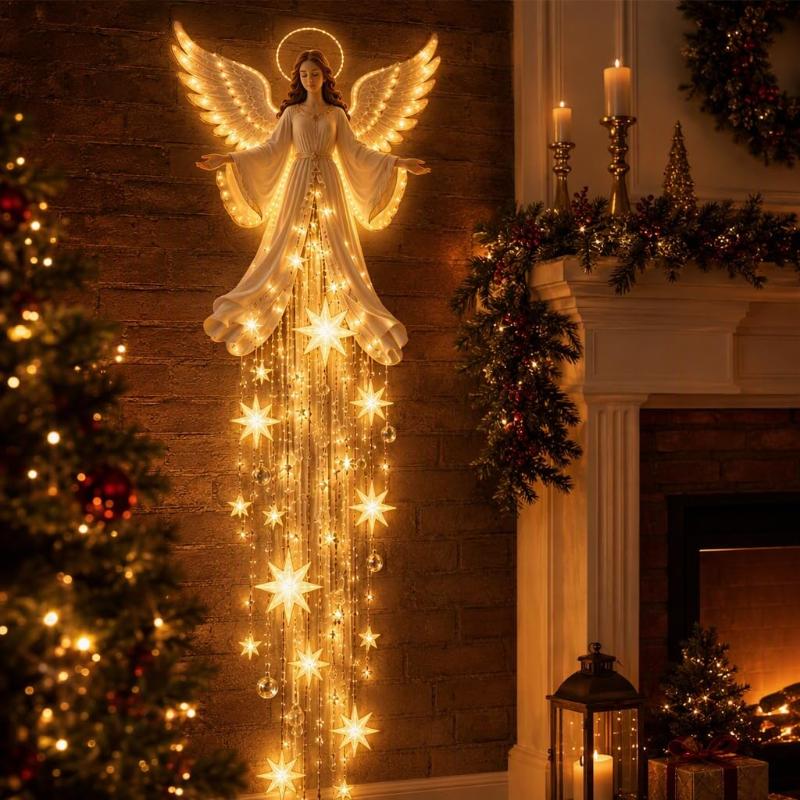 Weihnachtsengel Segens Wandleuchte Kaskadierendes Stern Quaste Licht Für Schlafzimmer Wohnzimmer Innen Weihnachten Dekoration