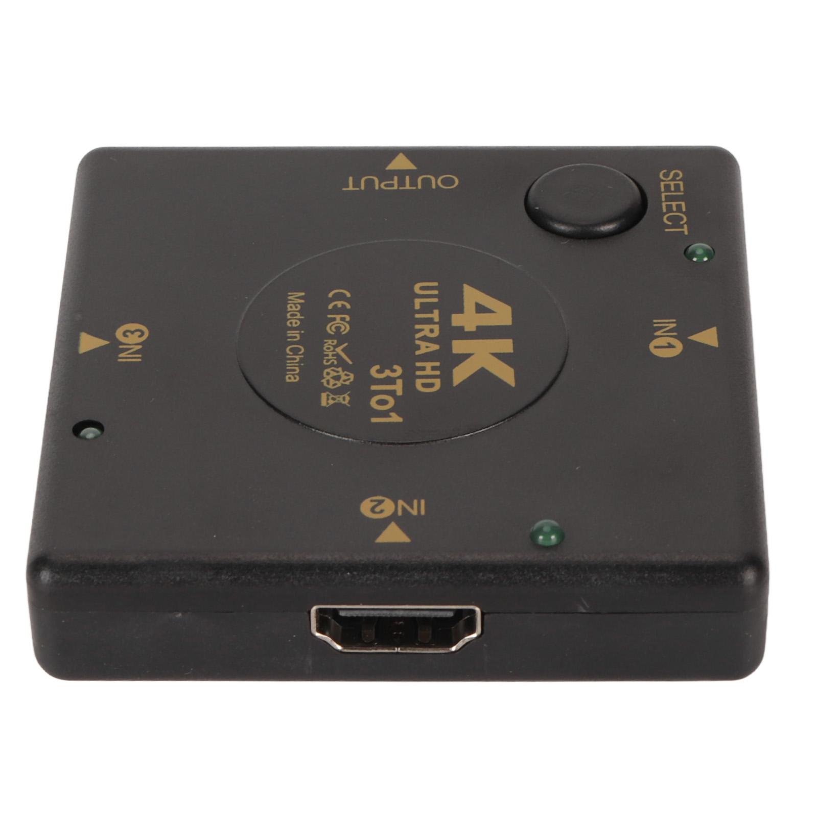 

Переключатель интерфейса мультимедиа HD 3 в 1 с поддержкой 4K, селектор 3D-видеокоммутатора для игровой консоли ПК