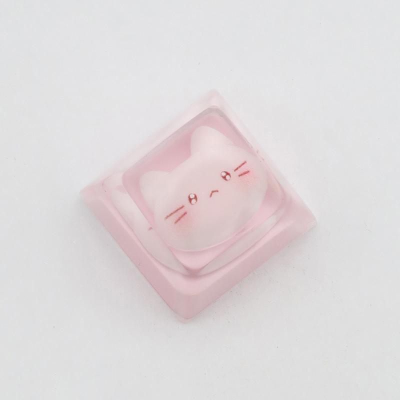 Translucent Cute Cartoon Kt Cat Keycap Cross Axis Mechanical Keyboard Keycap Keyboard Decoration Keycap Keyboard Accessories