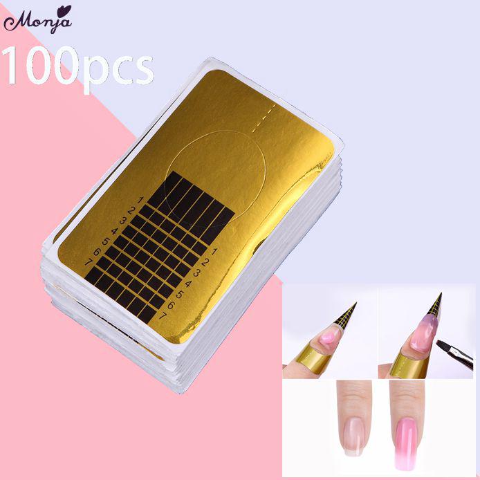 

Monja 100 шт. наклейки для дизайна ногтей формы французский акриловый порошок УФ-гель наращивание U-образная форма направляющая трафарет маникюр дизайн салон инструмент «сделай сам»