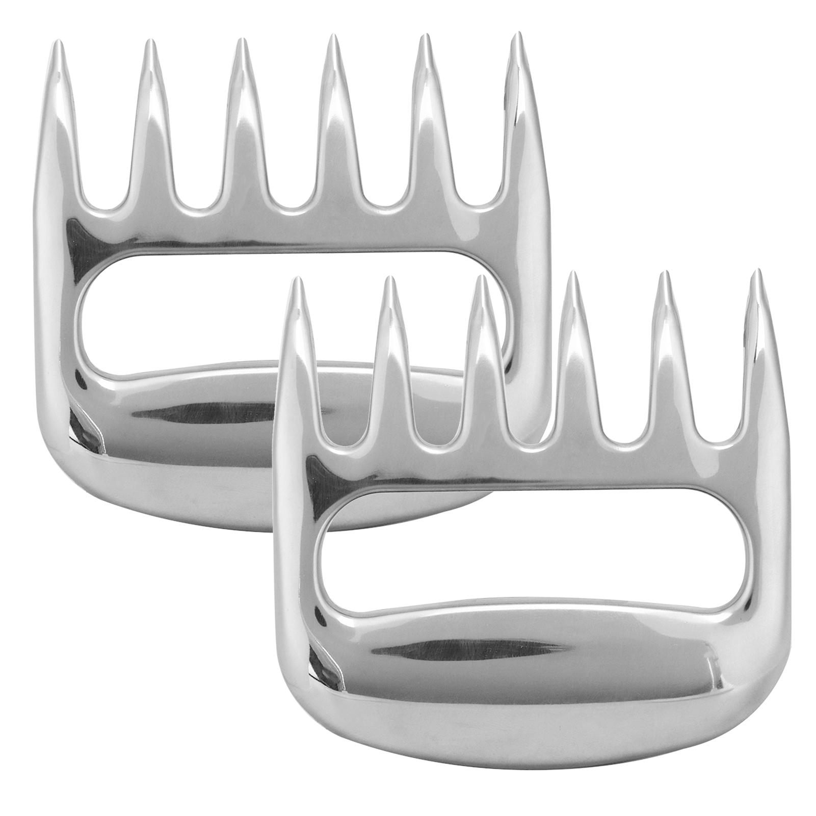 

ZK20 Разделитель мяса из нержавеющей стали в форме медвежьей лапы, резак для индейки, разделитель, инструменты для барбекю и гриля светло-серый