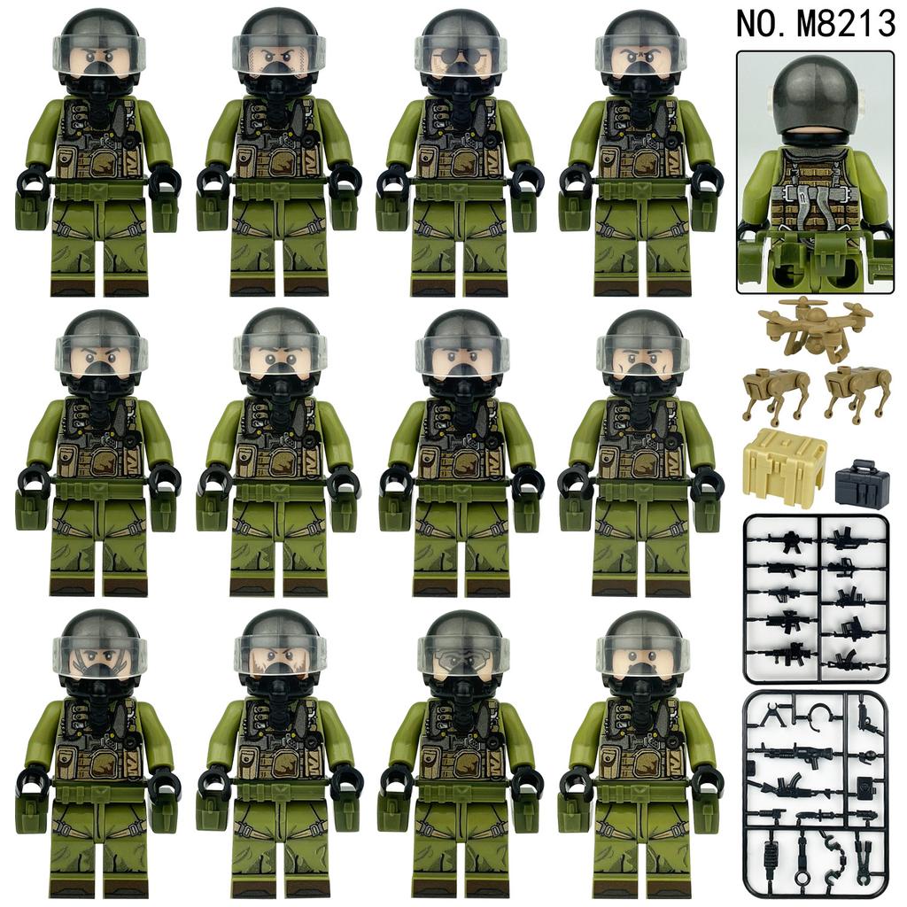MOC Military Series Air Force Fighter Pilot Soldier Figure Building Toy