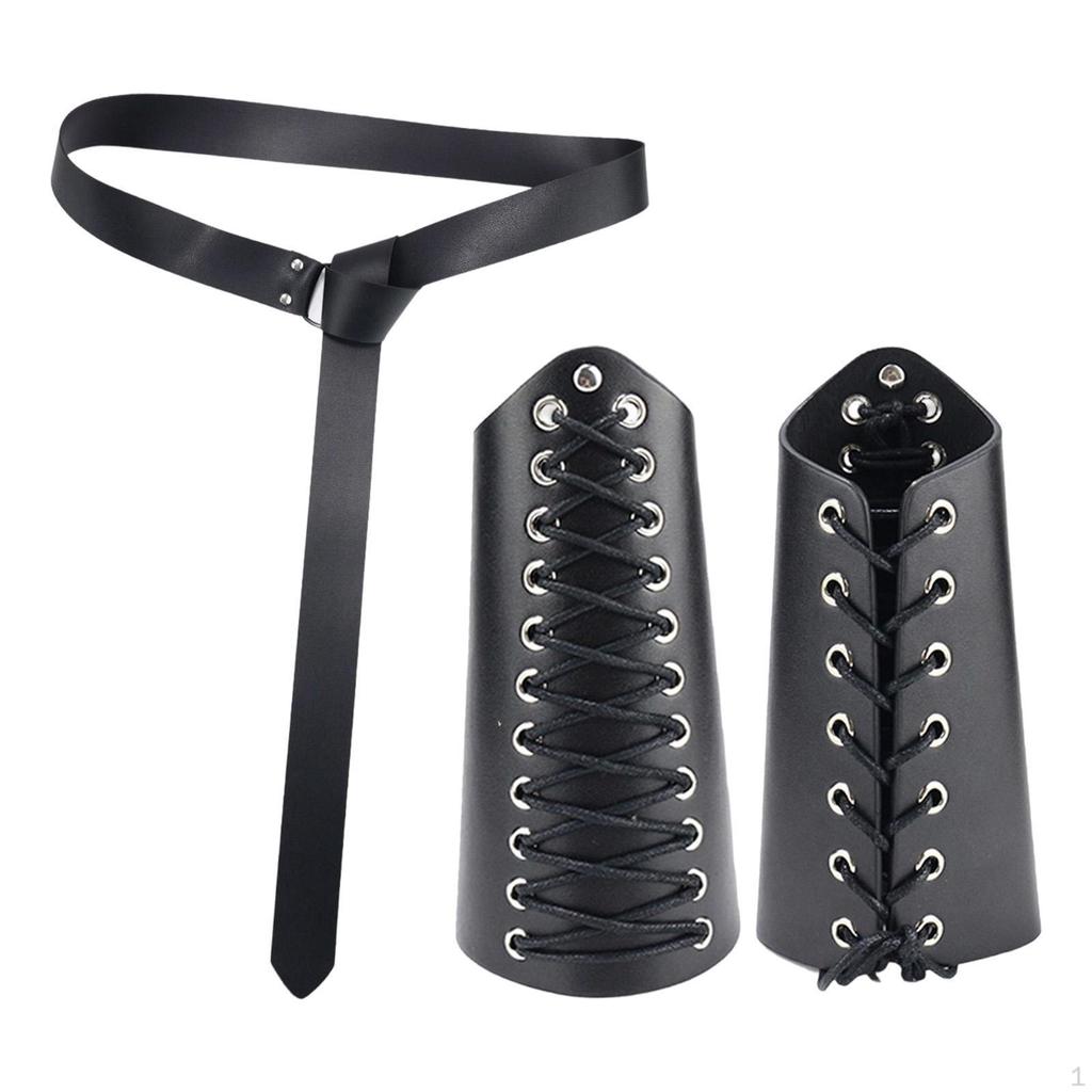 Medieval Knight Belt Arm Bracers Pirate Prop for Adults