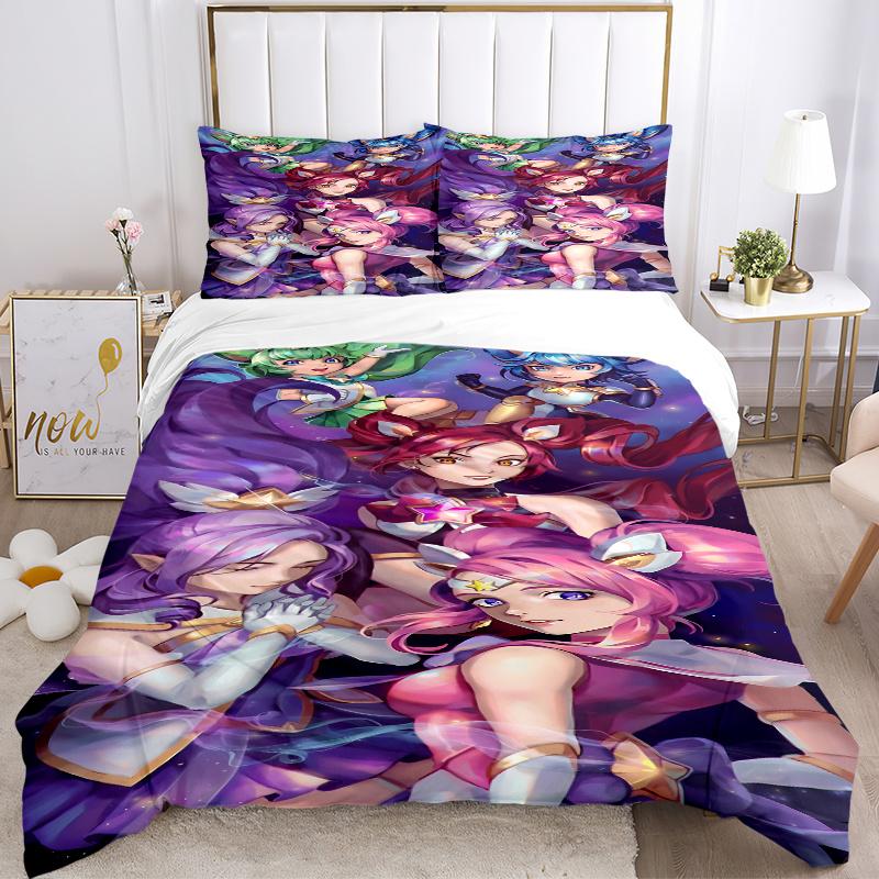 3pcs Star Guardian Home Decor Bedding Set-Perfect for Bedroom, Guest Room, Living Room, Hotel Use-Ideal Gift for Fans, Travelers, Daily Use-