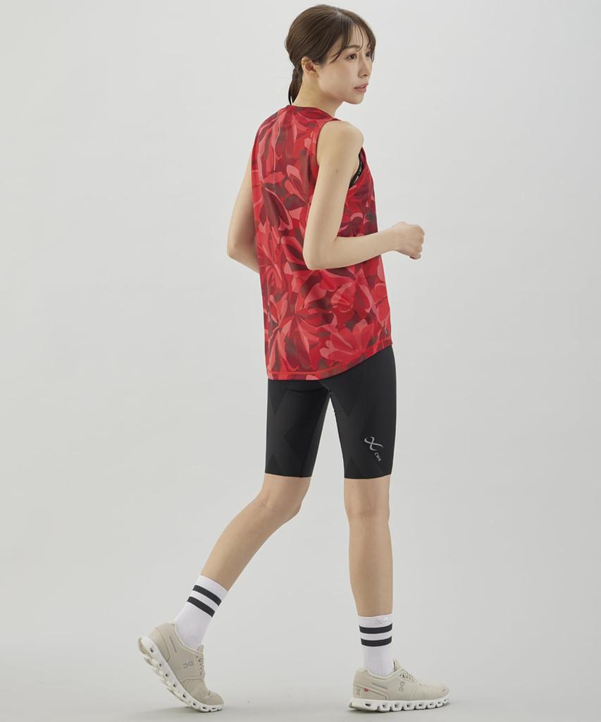 Lightweight Running Sleeveless Tank EN CW-X/Wacoal Women's Shirt, Top, U-Neck, Moisture-Wicking, Quick-Drying (Main Body), DLY150, Women's,