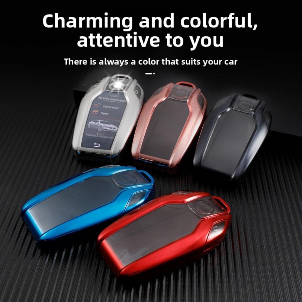 Leather Key Holder for BMW 7 Series 5 Series 530L 6GT X3 Smart Key Fob Case with LCD Screen Protection
