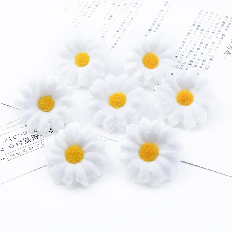 Künstliche Blumen Weihnachtsdekorationen für Zuhause Vase Tisch Hochzeit Dekorativer Kranz Seidenkleine Gänseblümchen DIY Geschenkbox Sammelalbum