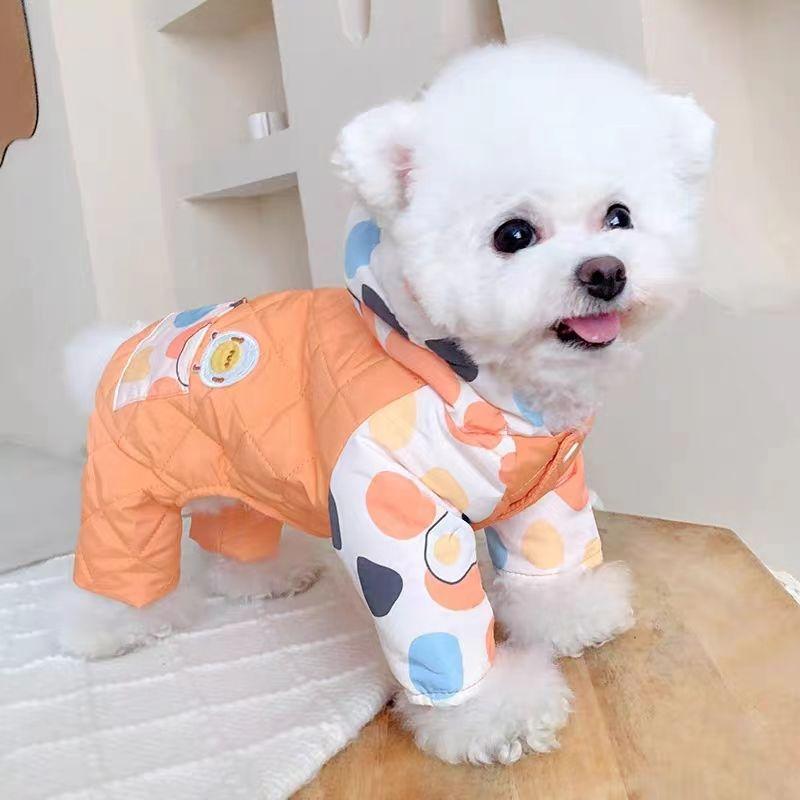 

Ветрозащитная и теплая хлопковая одежда для собак на четырех лапах, Тедди, померанский шпиц, питомец, одежда для собаки шнауцера, зимние модели шиба-ину би-сюн, осень-зима S back length 25cm about 3-2 kg