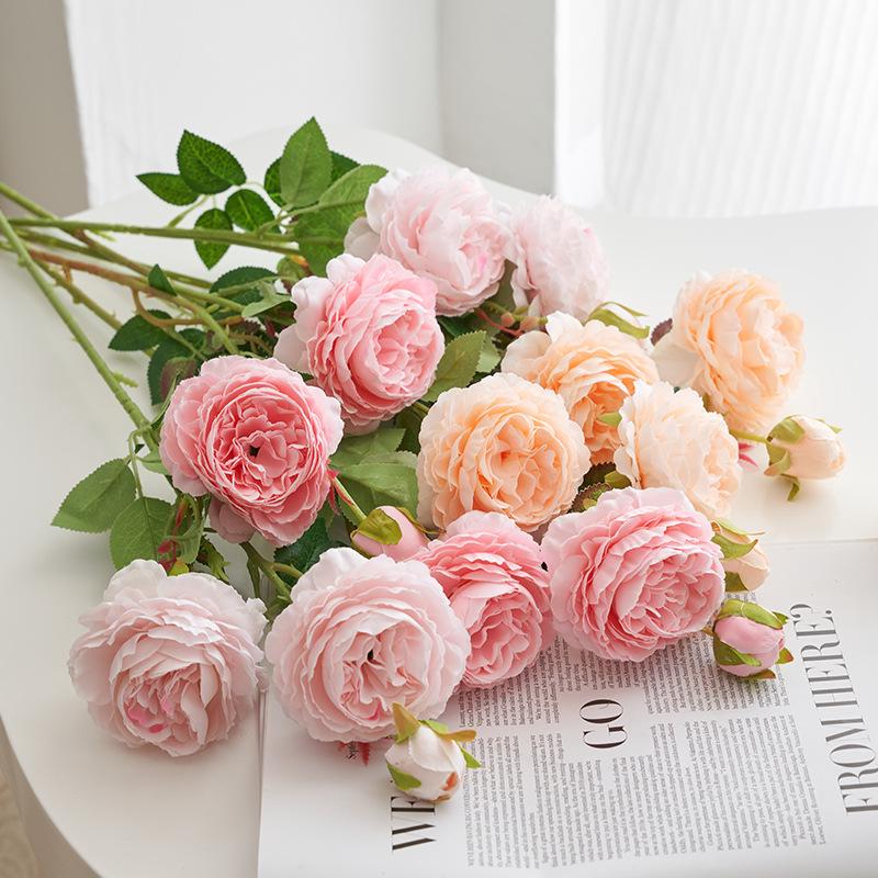 Peony Silk Rose Bouquet: Artificial & Dried Flowers for Indoor Decoration Centerpiece