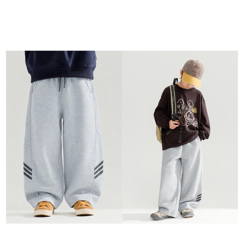 Boys Color Block Straight Leg Casual Pants Big Kids Spring Autumn Trousers