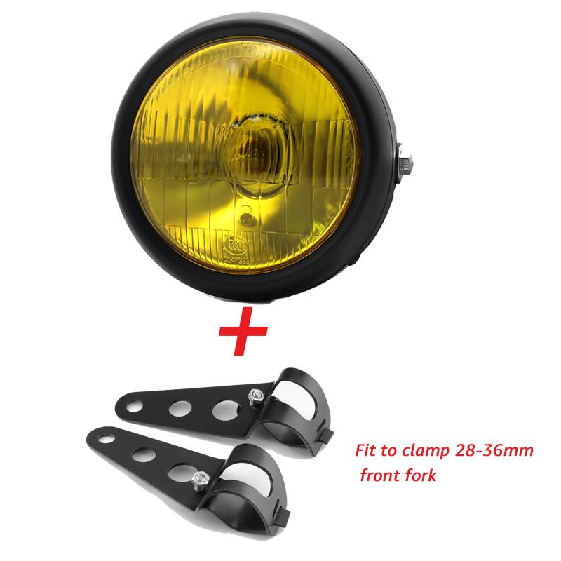 5.75 Inch Retro Motorcycle Headlights Modified Universal 12V High Low Beam Headlights Iron Shell Circular Motorcycle Headlights