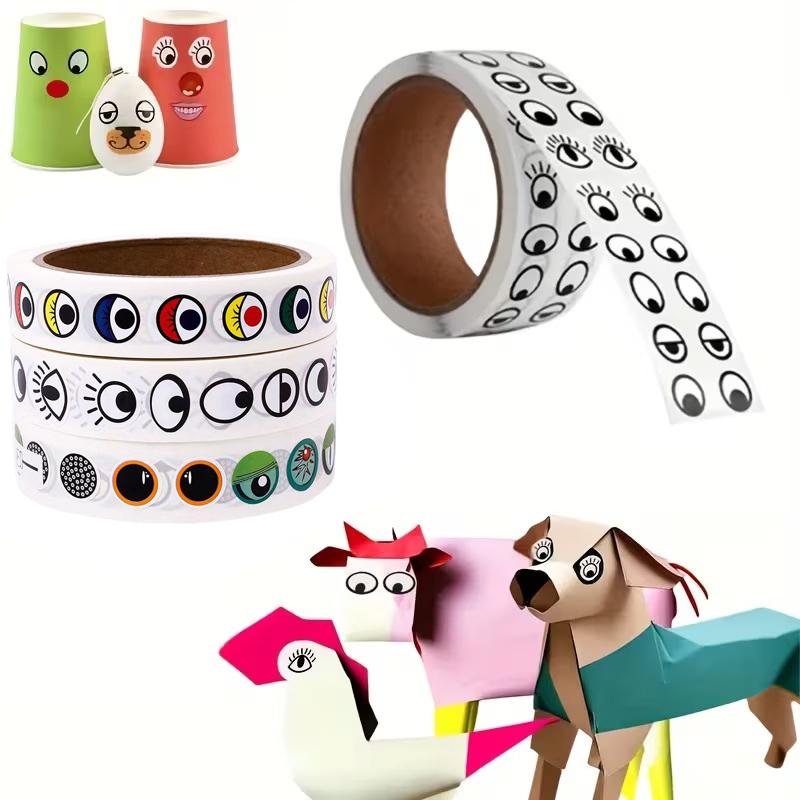 1000pcs/roll Self-Adhesive Eye Stickers Mini Eye Shaped Sticker For DIY Crafts, Party Decorations Home Decor School Supplies