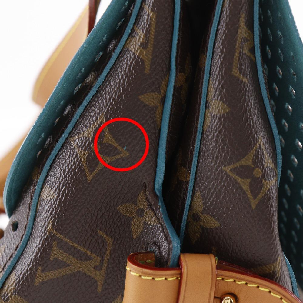 LOUIS VUITTON Saumur PM Shoulder Bag M93998 Tyu Luco Words Brown Monogram Perfo Women Used