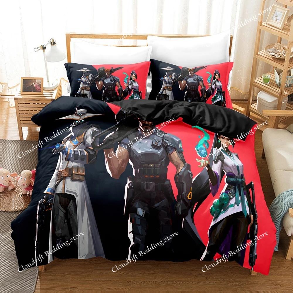 Nuovi Set Biancheria da Letto per Gioco VALORANT Set Copripiumino Con Federa Letto Singolo Matrimoniale Queen King Biancheria da Letto Tessuti per la Casa